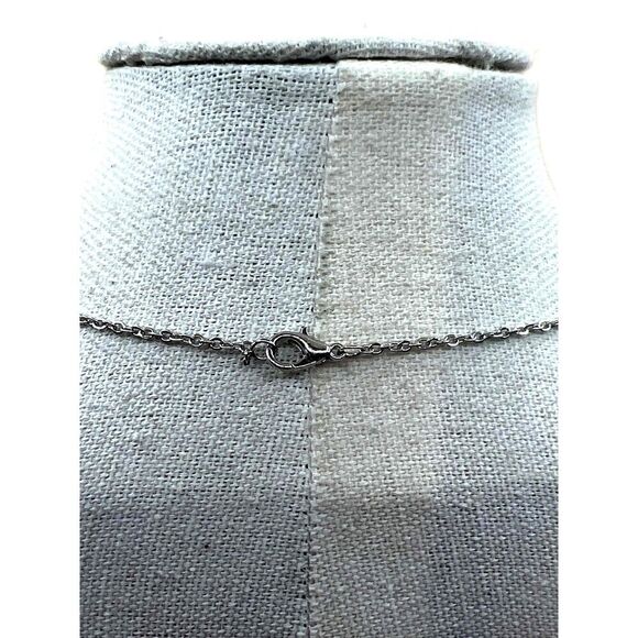 NEW Silver Abalone Shell Lotus Flower Round Pendant Necklace Womens - Picture 7 of 15